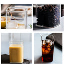Axyaa Square Glass Cold Drink Cup | Large Capacity Transparent Tea & Wine Cup