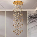 Axyaa Crystal Chandelier: Modern Luxury Stair & Living Room Lighting