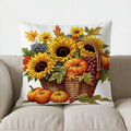 Autumn Maple Leaves Decorative Pillow Cover by Axyaa for Sofa, Bedroom, Car