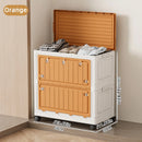 Axyaa Foldable Storage Bin with Wheels - Large Capacity Transparent Organizer for Clothes & Toys