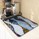 Axyaa Floral Geometry Kitchen Absorbent Draining Mat - Quick Dry Drain Pad