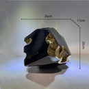 Axyaa Black Ceramic Geometric Square Vase with Golden Notch - Home Decor Accessory