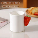 Axyaa Camellia Flower Tea Cup Ceramic Mug Lemon Strawberry Breakfast Coffee Cup