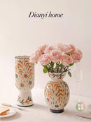 Axyaa Hand Painted Ceramic Vase | Luxury Jingdezhen Pottery | Hydroponic Flower Arrangement