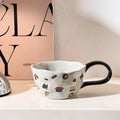 Axyaa Hand-painted Flower Ceramic Coffee Cup - Cute Style Porcelain Mug
