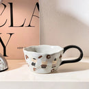 Axyaa Hand-painted Flower Ceramic Coffee Cup - Cute Style Porcelain Mug