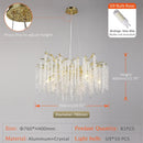 Axyaa Luxury Tassel Crystal Chandelier LED Pendant Lights for Living and Bedroom