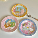 Axyaa Cute Cartoon Ceramic Plate Korean High Aesthetic Household Tableware