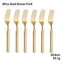 Axyaa Gold Cutlery Set Stainless Steel Mirror Sliver Fork Spoon Western Double Sided Pattern