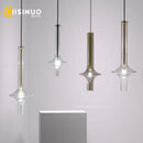 Axyaa Glass Tube Pendant Light in Smoke Grey/Clear/Amber