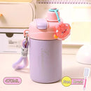 Axyaa Kids Stainless Steel Insulation Water Bottle with Straw - Double Drink Thermos Cup