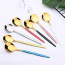 Axyaa Red Gold Stainless Steel Cutlery Set - 32pcs Flatware Tableware