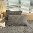Axyaa Velvet Bed Sheet Set - Fitted Sheet + 2 Pillowcases - Winter Mattress Cover