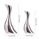 Axyaa Electroplated Silver Ceramic Vase, Streamline Shape for Dried Flowers