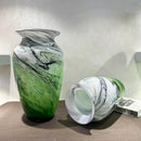 Axyaa Chinese Ink-wash Glass Vase: High-end Decor for Living Room & Dining Table
