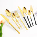 Axyaa Stainless Steel Cutlery Set - 4Pcs Western Dinnerware Knife Fork Spoon Teaspoon