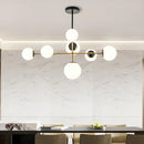Axyaa Nordic Glass Chandelier LED Decorative Lighting for Living Room, Dining Room, and Bedroom