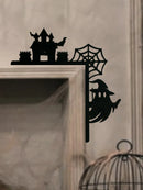 Axyaa Halloween Ghost & Spider Web Wooden Door Corner Decor