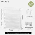 Axyaa 5 Tier Mesh Wall File Organizer with Bottom Tray - Vertical Hanging Folder Holder