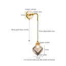 Axyaa Grey Glass LED Wall Lamps Bedroom Living Room Modern Copper Wandlamp