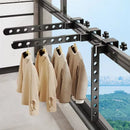 Axyaa Adjustable Wall Mounted Drying Rack Aluminum Clothes Hanger for Space-Saving Organization