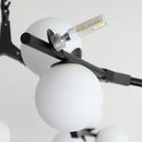 Axyaa Glass Ball Chandelier: Nordic 24-Head LED Pendant Light for Home Décor