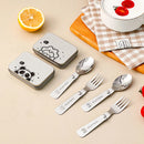 Axyaa Stainless Steel Foldable Dinnerware Set with Cutlery Box
