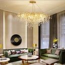 Modern Crystal Led Chandeliers by Axyaa - Elegant Living Room Bedroom Lighting Fixtures