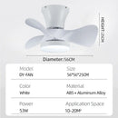 Axyaa White Ceiling Fan Light with Remote Control - Low Floor Decorative Fan