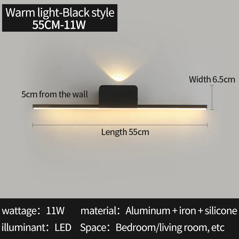 Axyaa Modern Waterproof Wall Lamp Mirror Front Light