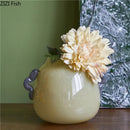 Axyaa Small Glass Vase Colorful Hydroponic Desktop Flower Arrangement Dried Flower Decor