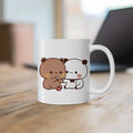 Axyaa Cute Cat Peach Goma Coffee Tea Mug | Ceramic Funny Animal Breakfast Cup