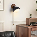 Axyaa Vintage LED Wall Lamps Pull Chain Black Travertine Adjustable Angle