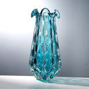 Axyaa Water-Blue Glass Vase for Fresh Flowers, Living Room & Entryway Decoration
