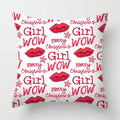 Axyaa Red Lips Heart Pillow - Black Love Sofa Car Cushion Cover