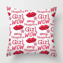 Axyaa Red Lips Heart Pillow - Black Love Sofa Car Cushion Cover