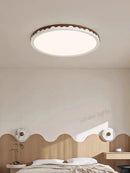 Axyaa Walnut Ceiling Lamp: Modern Ultra-Thin Round Design for Master Bedroom and Living Room