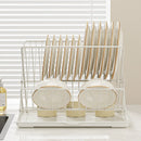 Axyaa 2 Tier X-Shape Dish Drying Rack - Kitchen Tableware Holder & Drying Shelf