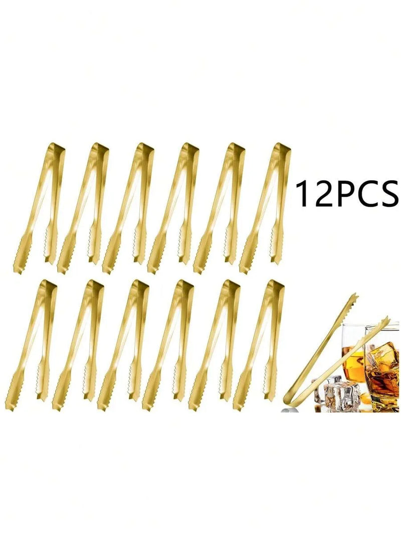 Axyaa Stainless Steel Food Tongs Set - Perfect for Afternoon Tea, Coffee Bar, Desserts