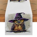 Axyaa Halloween Owl Wizard Hat Table Runner - Elegant Home Dining Decor