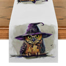 Axyaa Halloween Owl Wizard Hat Table Runner - Elegant Home Dining Decor