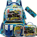 Axyaa Boys Primary School Backpack Set with Lunch Bag and Penbag
