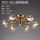 Axyaa Glass LED Chandelier - Modern Nordic Living Room Ceiling Lamp