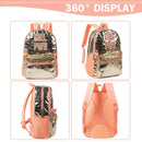 Axyaa Girls School Backpack Set: Backpack, Lunch Box, Pencil Case - Ages 8-10