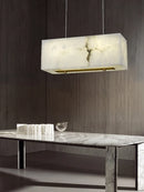 Marble Dining Room Kitchen Island Chandelier by Axyaa: Modern Luxury White Marble Design