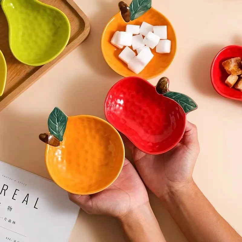 Axya Ceramic Fruit-Shape Sauce Dish Set for Seasoning and Dipping