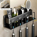 Axyaa Metal Toothbrush Holder and Toothpaste Organizer Wall-Mounted Storage Box