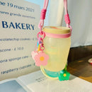 Cream Flower Cup Holder with Lanyard for Axyaa Stanley Cup Accessories & Starbucks Tumbler