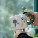 Axya Cartoon Cat Ceramic Mug - Cute Coffee Cup, Breakfast Milk Cup, Creative Gift