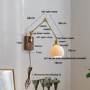 Axyaa Walnut Wood LED Wall Lamp Sconce Rotate Bedside Light